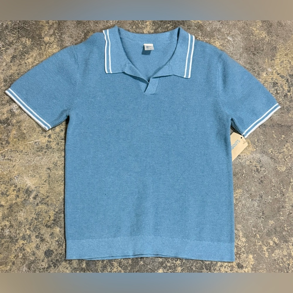 Boys L(14-16) Pullover Polo Shirt In Blue Heather - NWT